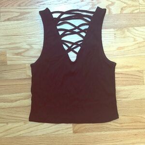 NWOT LA Hearts black cropped tank